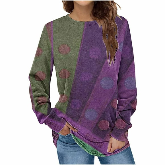 Meichang Oversized Sweatshirt for Women Crew Neck Long Sleeve Casual Pullover Funny Ltter Print Sweat Shirts Drop Shoulder Pullover Tops