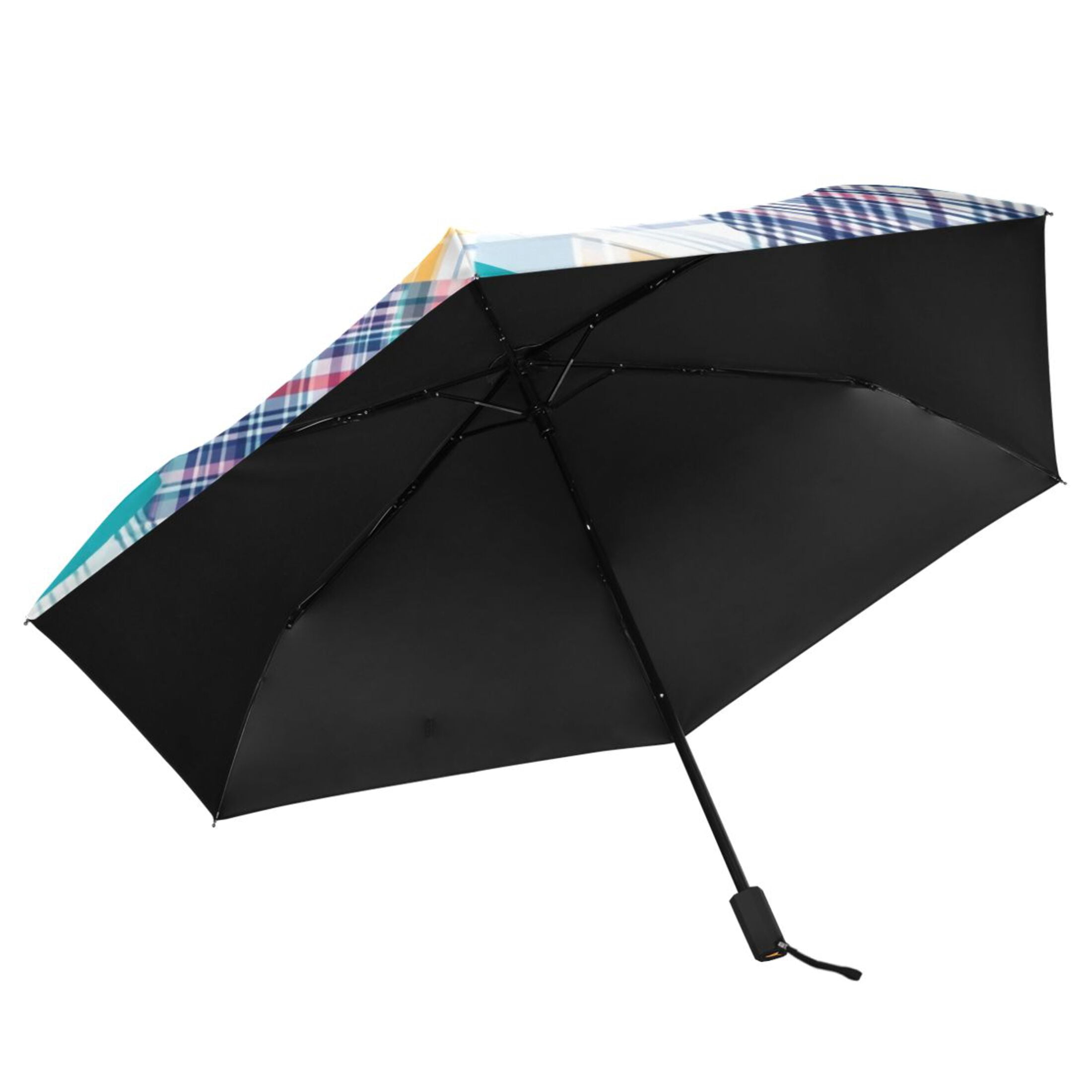 ALAZA Checkered Grid Pattern-a1 UPF 50+ Compact Folding Umbrella for Rain Travel Umbrella Packable
