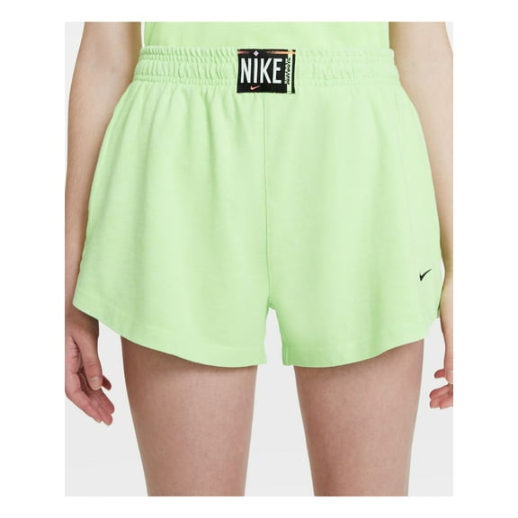 NIKE Womens Green Pocketed Slitted Pull-on Logo Waist And Hem Shorts Shorts M