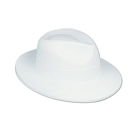 Club Pack of 24 Roaring 20's White Velour Fedora Novelty Hat