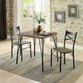 thumbnail image 3 of Furniture of America Palmer Industrial 3-Piece Dining Set, Antique Brown, 3 of 9
