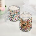 thumbnail image 2 of Yayeee 2 Pack Qtip Holder Bathroom Cotton Swab Canister with Lid Clear Dispenser Set, White Stars, 2 of 6