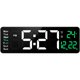 thumbnail image 5 of Reloj de pared digital LED con alarma de temperatura y fecha, gran decoración para el hogar, 39 cm de ancho, 1 unidad, 5 of 6