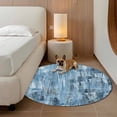 thumbnail image 2 of Blue Abstract Round Area Rug 4Ft Washable Circle Rugs for Bedroom Dining Room, Vintage Geometric Gradient Oil Painting Simple Non-Slip Carpet Floor Mats Indoor Outdoor Carpet Runner Home Decor, 2 of 8