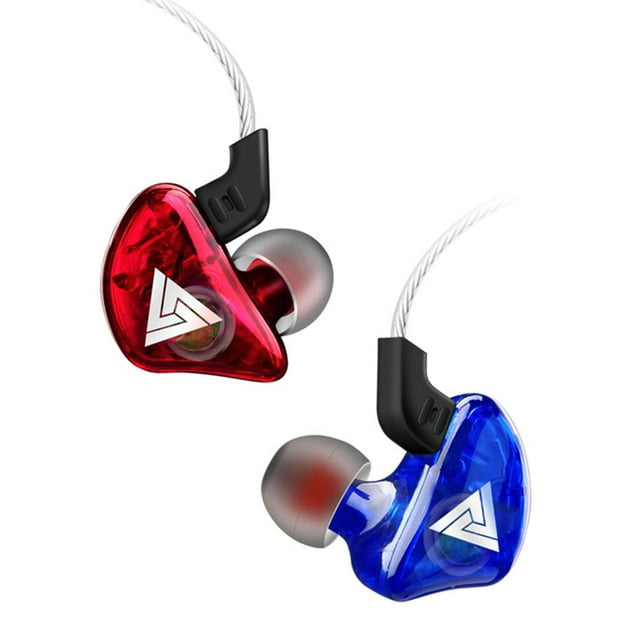 QKZ CK5 Auriculares con Cable Auriculares con Micrófono, Auriculares Deportivos en La Oreja con Cable de 3.5 M PC, Computadoras Portátiles, Jueg rojo azul