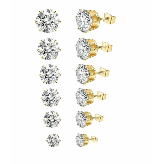 Aretes Xtellar Zirconia Acero Inoxidable