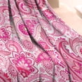 thumbnail image 3 of Pink Paisley and Floral Pattern Blanket,Comfortable Soft Flannel Throw Blanket,All Season,Warm Lightweight Blankets for Sofa Bed Couch Living Room Chair,30"x40", 3 of 4