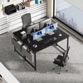 thumbnail image 4 of CONCETTA 55 Inch Computer Writing Desk with Storage Bag, Steel Frame for Home Office Study, Black, 4 of 8