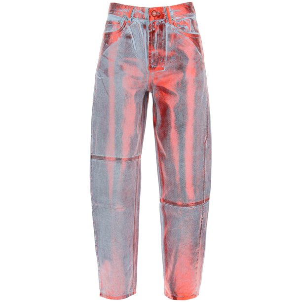 Ganni stary laminated jeans