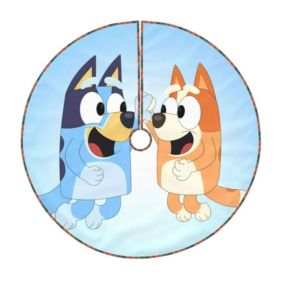 Defioc Bluey for Christmas Tree Skirt Snowman Xmas Tree Skirt Farmhouse Christmas Decorations Tree Mat for Holiday Party Decor-30"