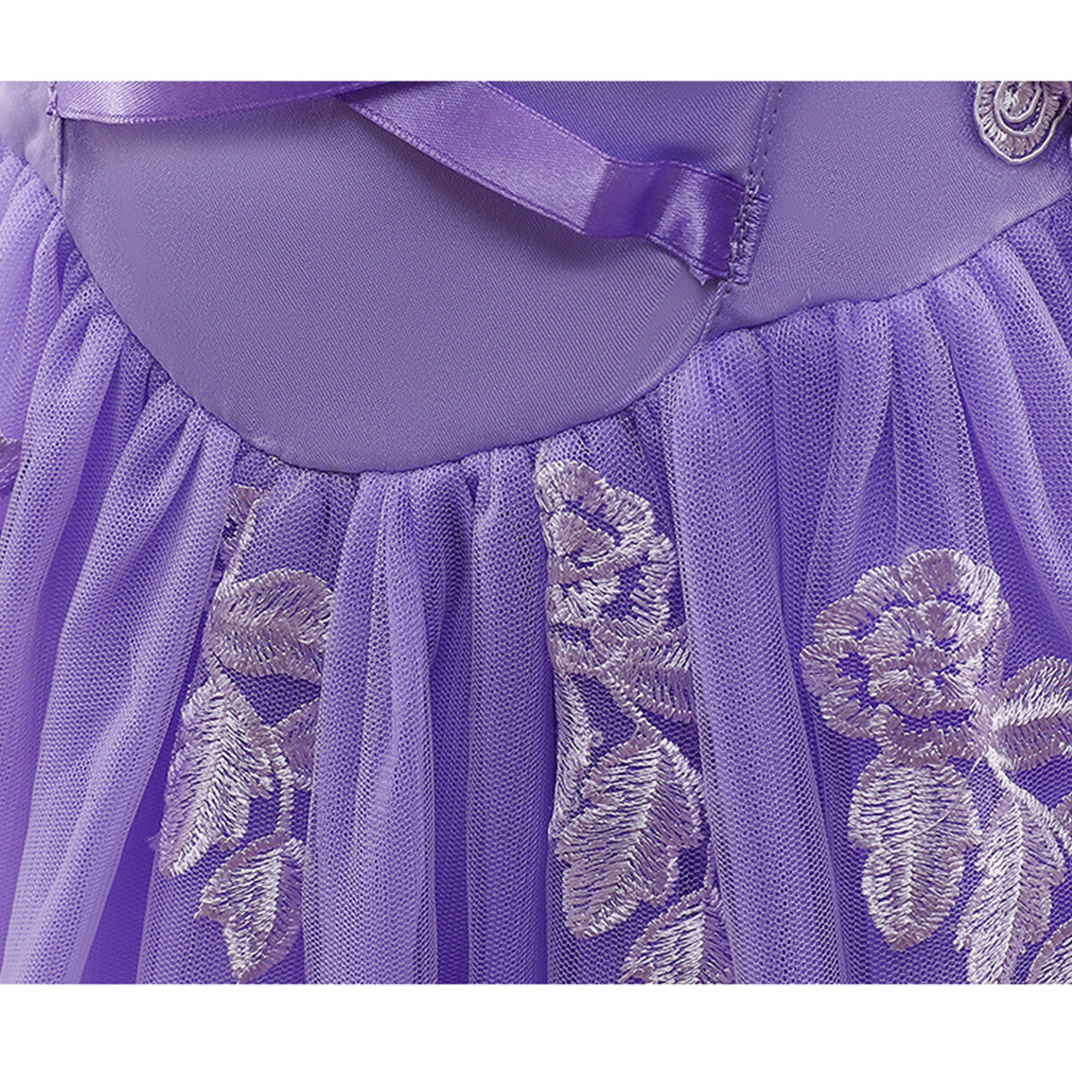 HAWEE Princess Dress with Puff Sleeves, Purple photo 3