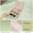 thumbnail image 4 of Jewelry Organizer Box, Jewellery Boxes for Women, 3-Tier Jewelry Storage Organizer for Earring, Ring, Necklace, Bracelets (Avocado Green), 4 of 6