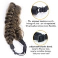 thumbnail image 4 of DIGUAN Messy Wide 2 Strands Synthetic Hair Braided Headband Classic Chunky Plaited Braids Elastic Stretch Hairpiece Women Girl Beauty Boho accessory, 62g/2.1 oz (Dark Brown), 4 of 4