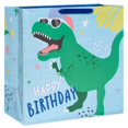thumbnail image 4 of Large Square 'Happy Birthday' Dinosaur Birthday Gift Bag Blue, 4 of 4