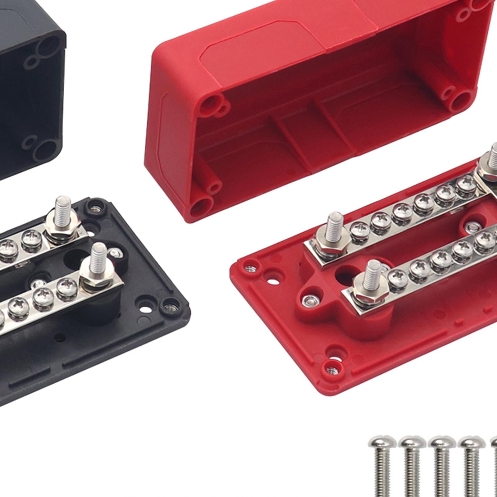 2x Power Distribution Block Junction Block Heavy Duty 300 Amp Rating Bus Bar Terminal Block for Truck Boat Car RV Marine Style C