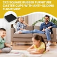 thumbnail image 2 of 4 Pack 3x3inch Black Square Rubber Furniture Caster Cups with Anti-Sliding Floor Grip, NOGIS Non Slip Furniture Pads and Floor Protectors for Hardwood Floors and Other Floor Types, 2 of 7
