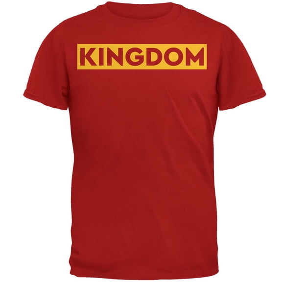 Kingdom Gold Text Red Mens T Shirt