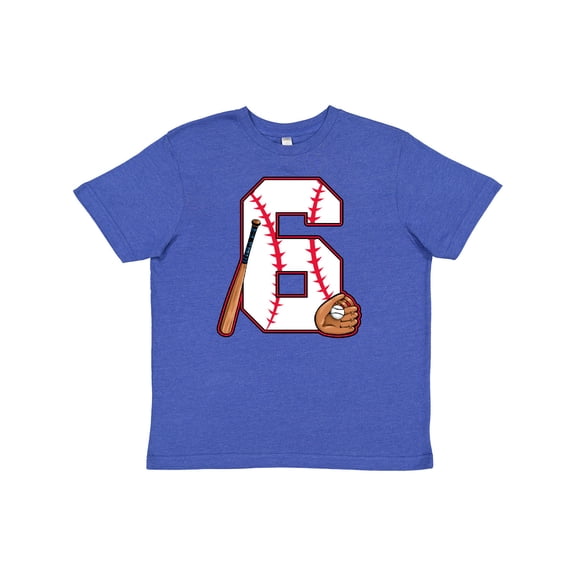 Inktastic Baseball Sixth Birthday Six Years Old Youth T-Shirt