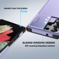 thumbnail image 4 of for Samsung Galaxy S21 Ultra Case, Slide Camera Cover Protector Military Grade Non-Slip Anti-fall Anti-scratch Drop Proof Shockproof Protective Hybrid Bumper Phone Case,Purple, 4 of 8