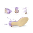 thumbnail image 2 of BLISSFUL STEP Satin Lace Up Stiletto Heeled Sandals for Women Purple 6, 2 of 6