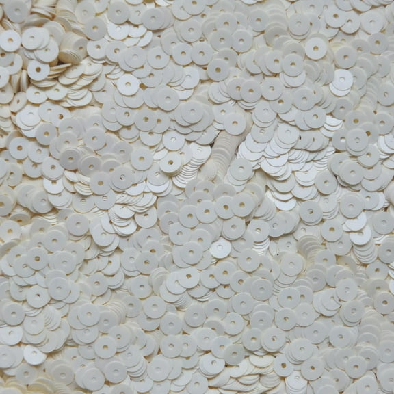 Cream White Sequins 5mm Eggshell Effect Opaque Made in USA