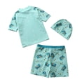 thumbnail image 2 of Bellafa Toddler Boys Swimsuit Set Boys' Rash Guard Swimwear Kids UPF 50+ Two Piece Bathing Suit With Swim Trunk and Hat 3-8 Years, 2 of 4