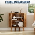 thumbnail image 3 of Accreate Corner Cabinet with Fluted Door, 3-Tier Farmhouse Storage Shelf with Adjustable Shelf, 31.5'' Space Saving Accent Cabinet for Living Room, Bedroom & Kitchen, 3 of 8