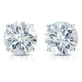 thumbnail image 3 of Platinum Round Moissanite Stud Earrings (3ct TGW, 7.5mm, J-K) 6-Prong Set, Screw-Back by Diamond Wish, 3 of 4