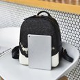 thumbnail image 4 of Mochila Mochila de lentejuelas brillantes con purpurina para mujer, mochilas escolares de viaje florales (negro), 4 of 5