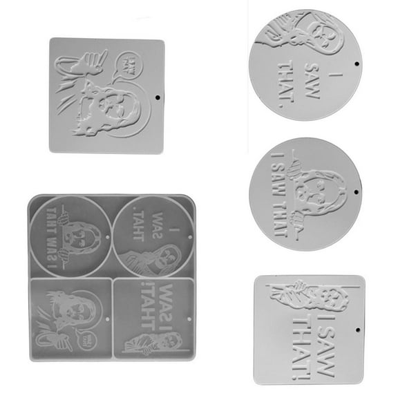 Rvaymup Religious Silicone Candle Molds 4 Cavity Resin Pendant Molds with Hole Easy Demolding for Epoxy Resin Candle Soap Making