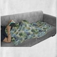 thumbnail image 6 of Geometric Forest Soft Flannel Fleece Throw Blanket, Exotic Monstera and Palm Leaves Tropical Foliage with Circular Motifs, Cozy Plush for Indoor and Outdoor Use, 70" x 90", Multicolor, by Ambesonne, 6 of 6