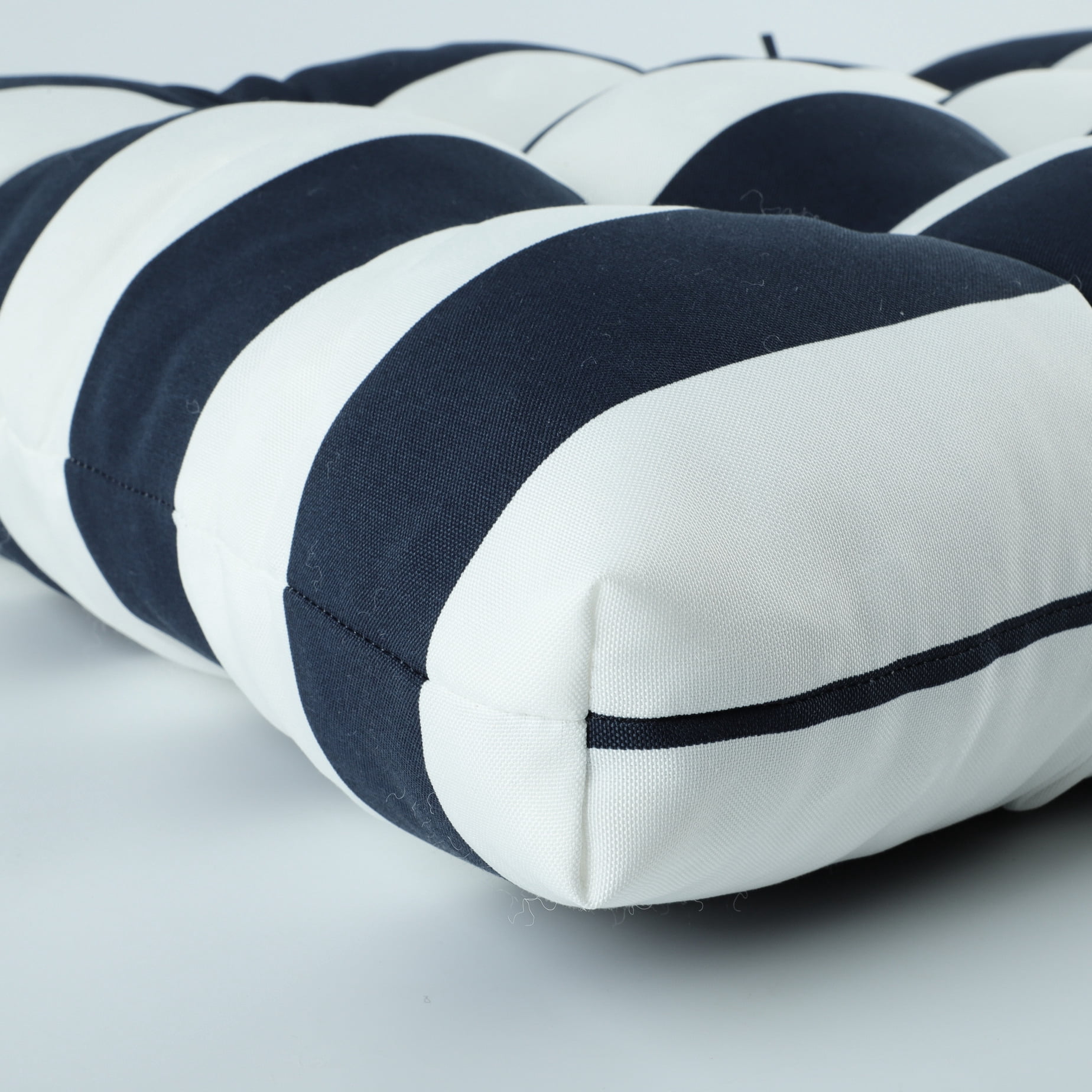 2 Pcs High Back Outdoor Chair Cushions, Waterproof & Fade-, 44''x22''x4'', Navy Blue/white, Stable Garden Cushions 2, Sun- Useful, 44x22x4 Inches, Practical Function