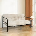 thumbnail image 3 of 8-inch Futon Mattress Queen Size, Thick Futon Sofa Couch Bed Foldable Floor Sleeping Pad for Adults, Portable Floor Bed Mattress, Velvet Tatami Mat (Frame Not Included),White, 3 of 7