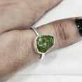 thumbnail image 3 of Natural Peridot Ring, Rough Peridot Gemstone Ring, August Birthstone, Simple Plain Ring, 925 Sterling Silver, Womens Ring, Christmas, Thanksgiving, Handmade, Statement Jewelry, Rough Gemstone Jewelry, 3 of 5