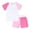 Pink, variant on Penkiiy Toddler Baby Girl Summer Clothes Colorblock Short Sleeve T Shirt Top Shorts Set Infant 2 Piece Summer Outfits 2-3 Years Gray