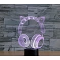 thumbnail image 6 of YSTIAN 3D Cat Ear Earphone Remote Control 16 Color Night Lights Illusion Acrylic LED Table Bedside Lamp Children Bedroom Desk Decor Birthday Gifts Toy for Kids, 6 of 8