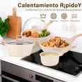 thumbnail image 3 of Juego de Ollas y Sartenes Antiadherentes, Batería de Cocina con Mango Desmontable, Sartenes y Cacerolasde de Granito Blanco, Sartén para Freír sin PFOA, Sartenes de 18cm/ 24cm/ 26cm /30cm, 3 of 7