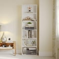 thumbnail image 6 of oneinmil Bookshelf 6-Tier Set of 2 Open Bookcase and Bookshelves Wooden Floor Standing Display Wide Storage Shelves Rack 71" Tall for Home Offices, Living Rooms, and Bedrooms, White, 6 of 6