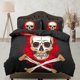 thumbnail image 1 of Flaming Skull Negro Funda Nórdica Juego Colcha, Dormitorio Ropa de cama con funda de almohada, 1 of 4