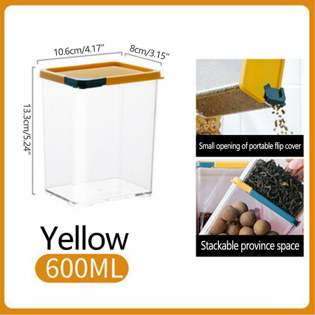 Ovzne Terrace Storage Box Storage Box Sealed Storage Tank For Cereals Large Storage Box Kitchen Food Storage Dry Fruit Tea Sealed Tank Visual Storage Bag On Clearance