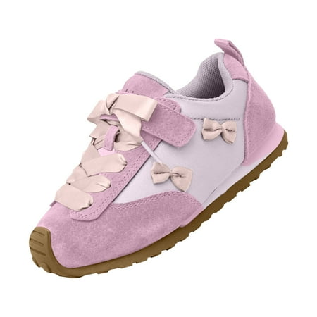 yocbz Kids Sneakers Girls Toddler Casual Sneakers Fashion Bow Walking Shoes Breathable Soft Sole Lightweight Footwear Everyday Pink US 13.5