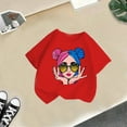 thumbnail image 5 of Girl's Graphic Tees Crew Neck Short Sleeve Cute Summer Tops Multicolor Print T Shirts Red,5-6 Years, 5 of 5