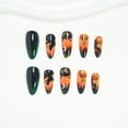 thumbnail image 5 of 24Pcs Halloween Press On Nails Medium Almond & Short Square, Spooky Fake Nails Full Cover Glue on Nails for Women Girls Christmas Party Gift, 5 of 6
