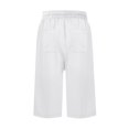 thumbnail image 6 of ZSQDM Womens Casual Solid Side Pockets Pants Shorts Elastic Waist Back Pockets Daily Shorts Shorts for women, 6 of 6