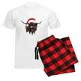 thumbnail image 6 of CafePress - Highland Cow Santa Hat Xmas Pajamas - Men's Light Loose Fit Cotton Pajama Set, 6 of 7