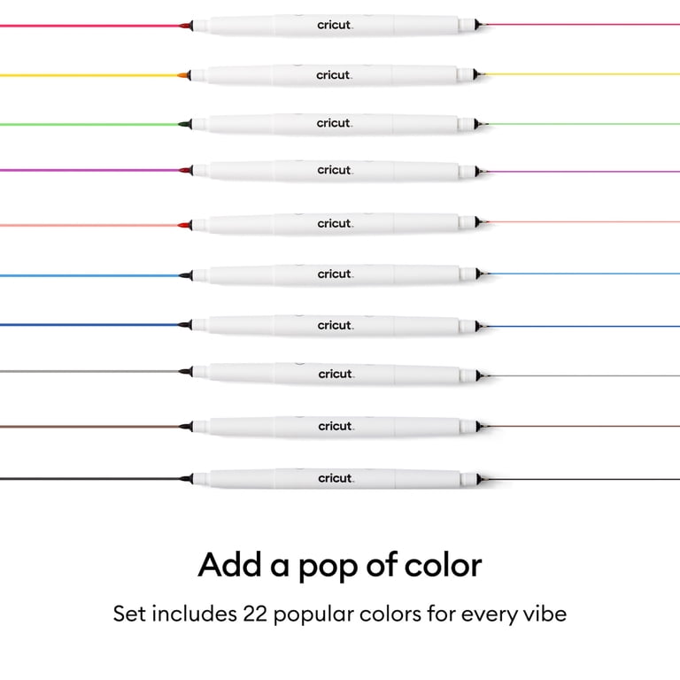 Cricut, Dual-Sided Markers, 22 Count, 1.0mm + 0.4mm Tips - Walmart.com