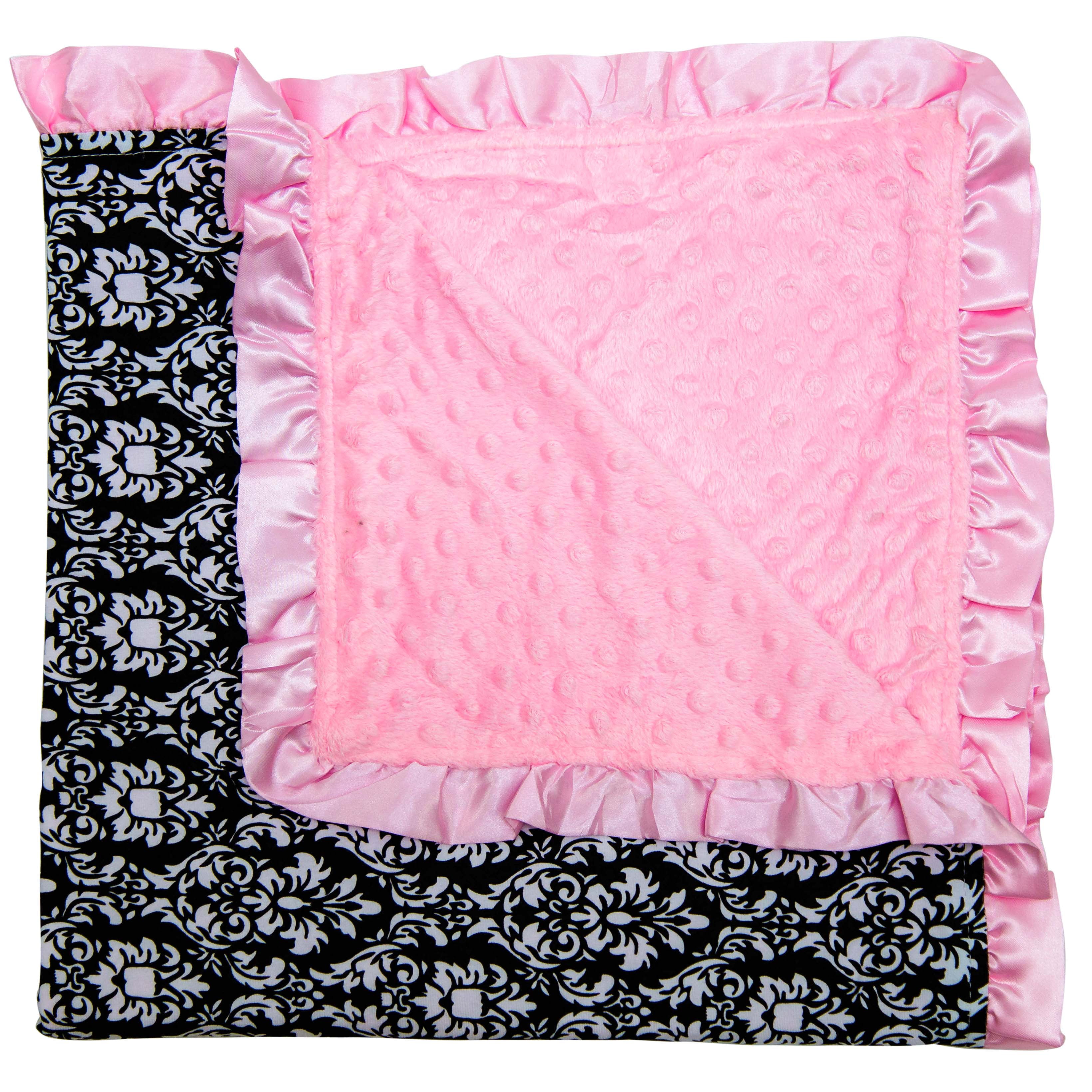 JLIKA Baby Minky Blanket for Infant Girl Stroller Receiving Pink