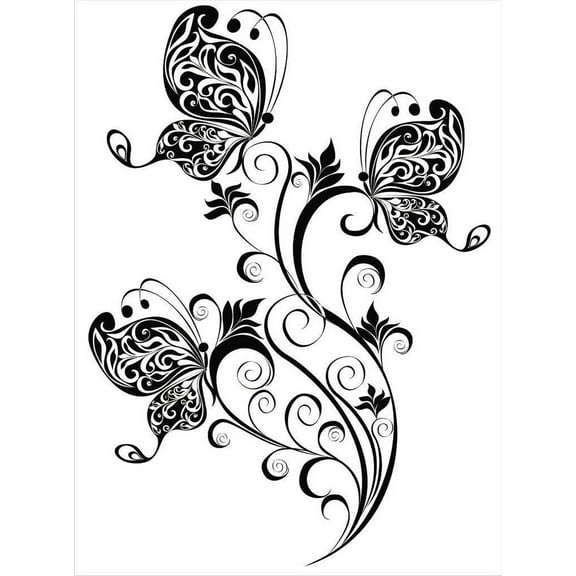 Butterflies Flower Home Welcome Cozy Fireplace Housewarming Enter Retirement Lodging Residence Holiday Gift Decorating Ideas Girl Boy Bedroom Wall Decal Sticker - Size: 18 Inch x 29 Inch