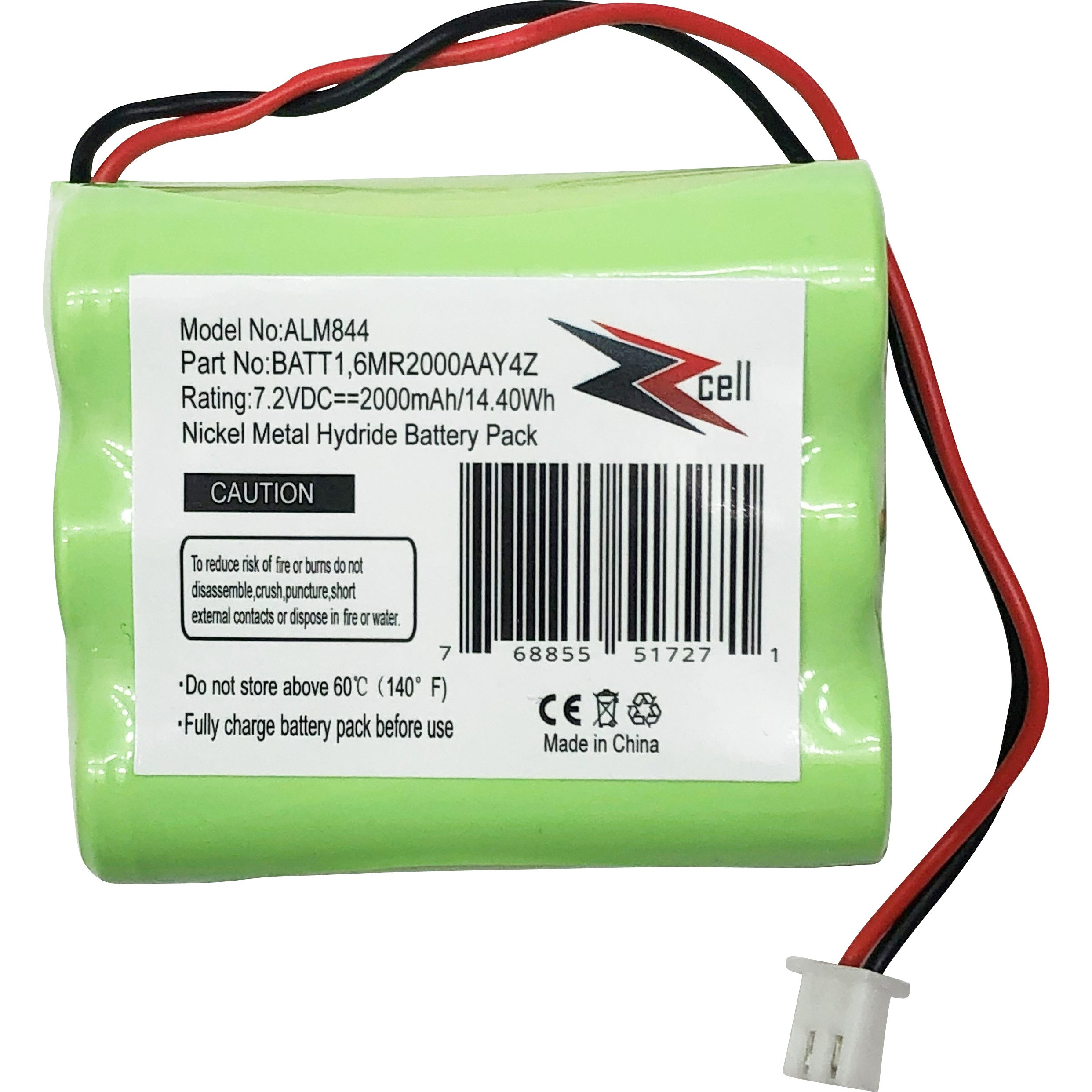 ZZcell Replacement Battery For 2Gig BATT1, BATT1X, BATT2X, 6MR2000AAY4Z, GC2 2GIG-CNTRL2 2GIG-CP2, GCKIT311, 228844, Go Control Panel Alarm System 10-000013-001, PERS-4200 - image 2 of 6