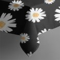 thumbnail image 3 of Black Daisy Flower Golden Centers Pattern Rectangle Tablecloth 60"x84",Waterproof Polyester Rectangle Table Cloth, Wipeable Spillproof Polyester Tablecloth for Dining, Camping, Indoor and Outdoor, 3 of 5